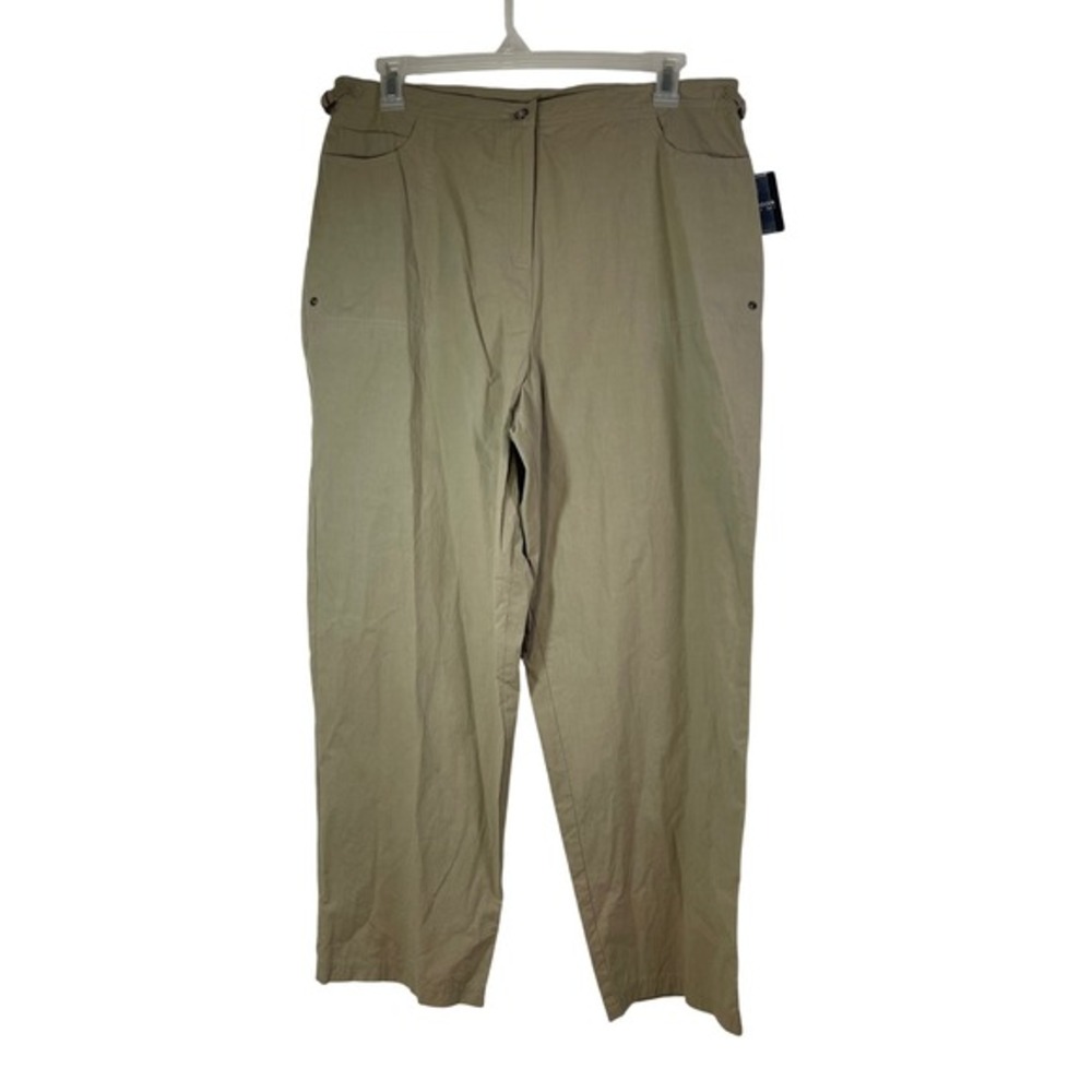 Sag Harbor Sport Survivor Khaki Cotton Pants‎ Womens XL S33753 Straight Leg NEW
